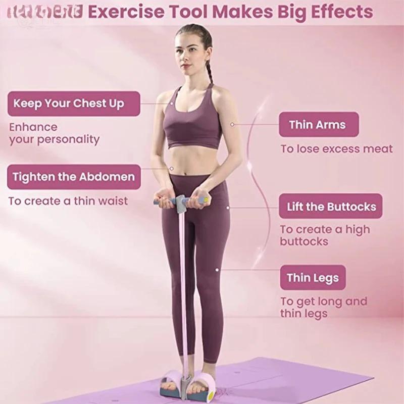 Yoga Pedal Puller Fitness Equipment - Neue 4-Rohr-Widerstandsbänder Yoga-Pedalzug Elastisches Zugseil Fitnessgerät