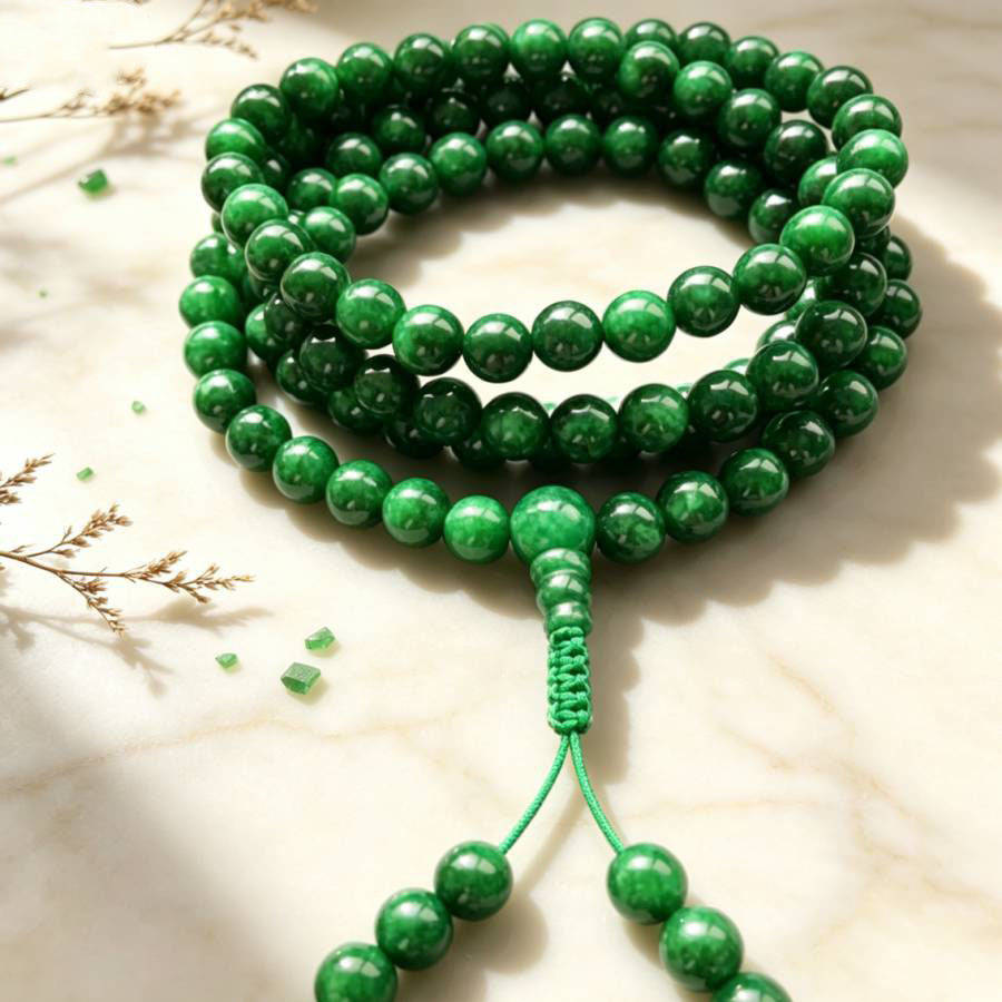 Yoga Health & Fitness Centre - 6mm 108 natürliche grüne Jade Perlen