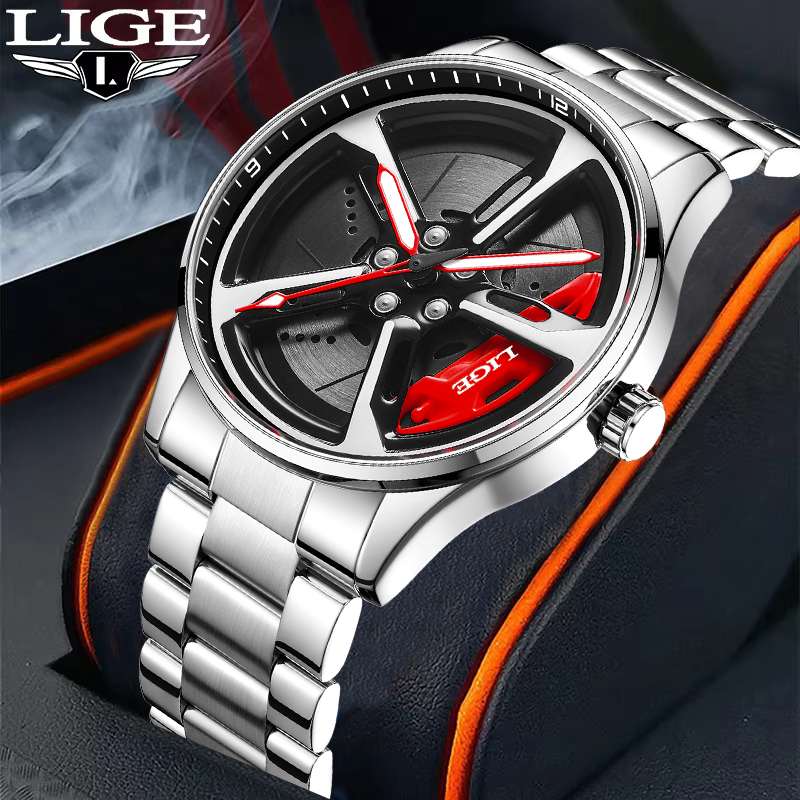 Resistance Bands - LIGE Einzigartige Kreative Quarz-Herrenuhr mit Stahlarmband,