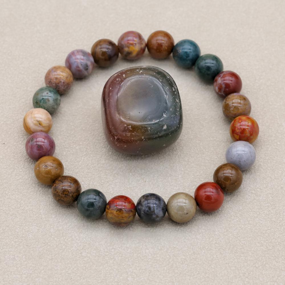 Yoga Health & Fitness Centre - 8mm Naturstein Ozean Jaspis Perlen Armband