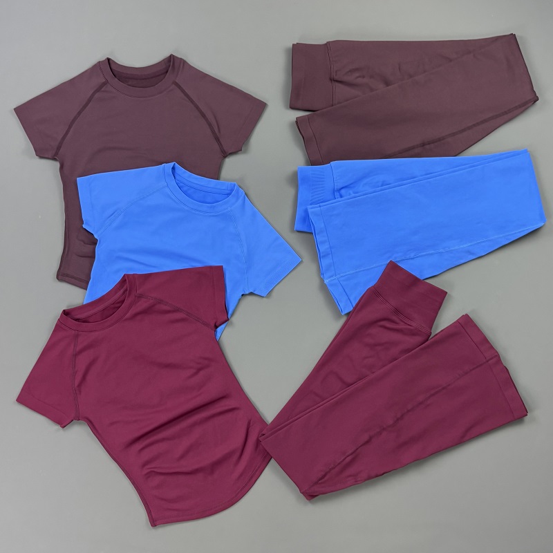 Yoga Fitness Zumba - 2-teiliges Workout-Set für Damen Kurzarm Slim