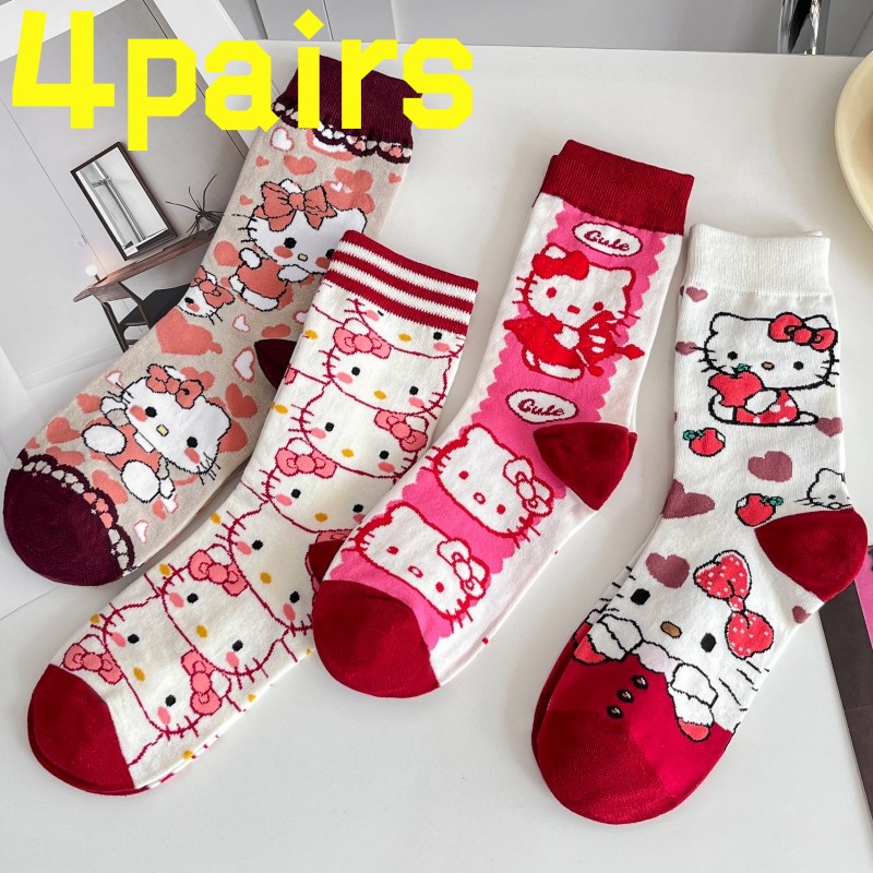 Yoga In Fitness First - 4 Paar Sof HelloKitty Anti-Rutsch-Grip-Socken Fitness