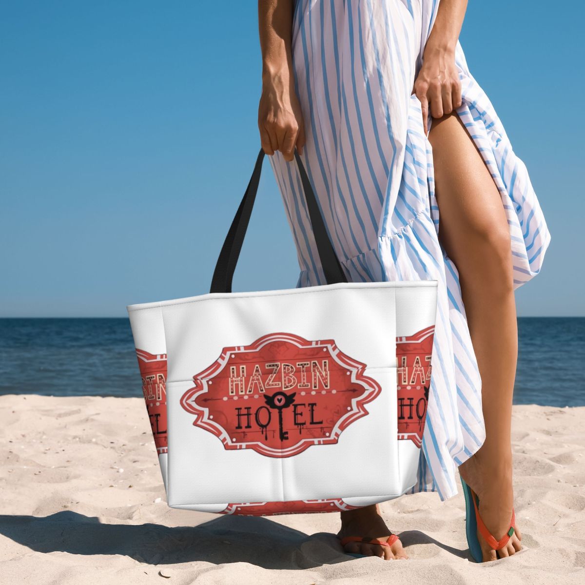 Yoga Fitness Hotel - Hazbin Hotel Alastor Vox Bedruckte Strandtasche,