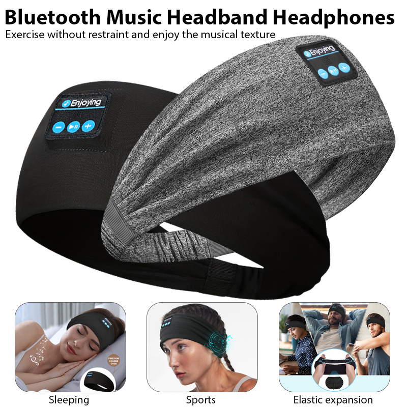 Yoga Fitness Video - Kabellose Bluetooth-Kopfhörer Schlaf-Stirnband Kopfhörer Elastische Musik-Augenmaske