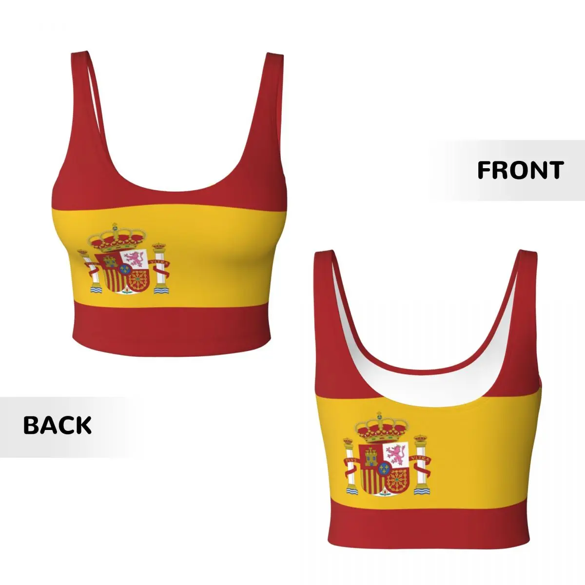 Spanien Flagge Basic Tops Frau – Yoga Fitness Top Bewertung und Preis