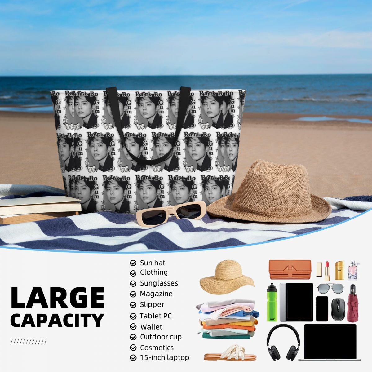 Park Bo Gum Kpop Strandtasche, – Yoga Fitness Park Bewertung und Preis